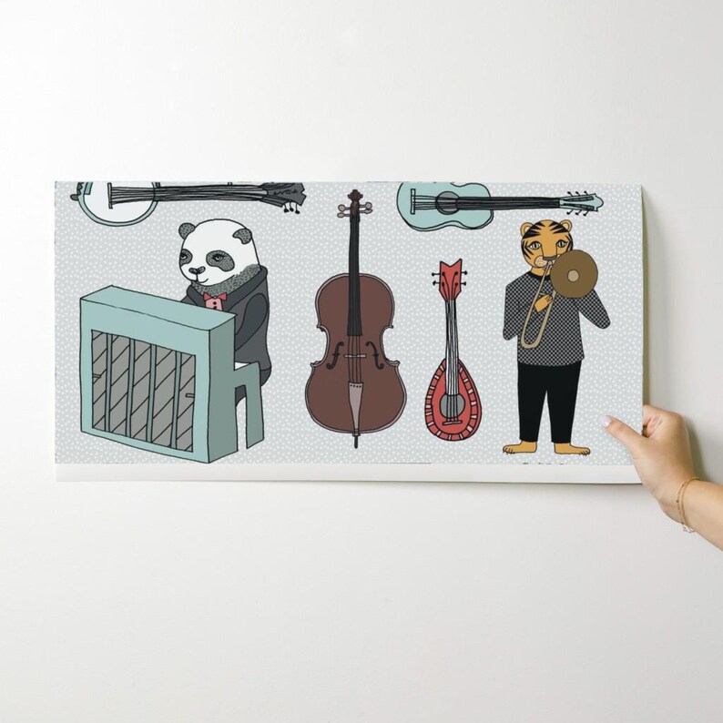 Nursery Wallpaper - Amazing Animal Alphabet Band By Andrea Lauren- Gender Neutral Room Removable Self Adhesive Wallpaper Roll by Spoonflower image 9