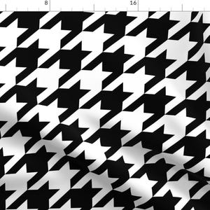 Black + White Houndstooth Check Fabric - Medium Size Houndstooth Check - Black White By Theartwerks - Houndstooth Fabric With Spoonflower