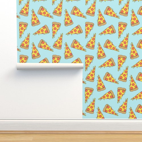 Pizza Wallpaper Pizza on Light Blue Junk Food 90s by Andrea - Etsy Australia Pizza Wallpaper Pizza on Light Blue Junk Food 90s by Andrea - Etsy Australia