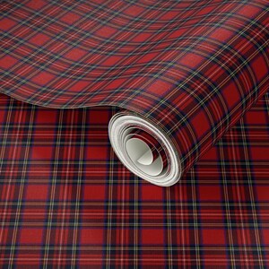 Scottish Wallpaper - Plaid Tartan By Lilyoake - Scottish Highlands Custom Printed Removable Self Adhesive Wallpaper Roll by Spoonflower image 3