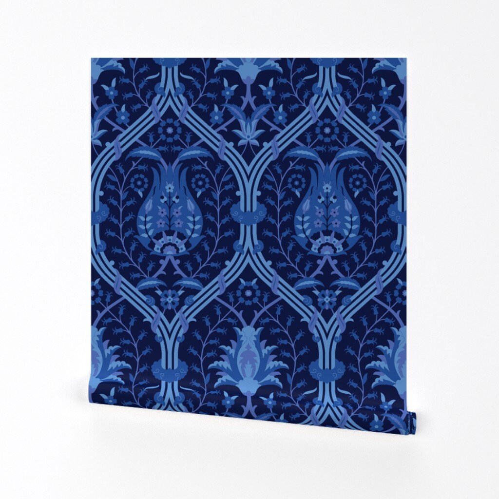 Royal Blue Damask Embossed Velvet Upholstery Drapery Fabric – Fashion  Fabrics LLC