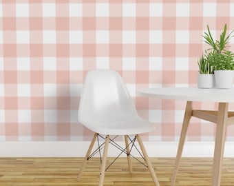 Roze zelfklevend behang - Roze buffelruitjespatroon - Verwijderbare wanddecoratie - Roze buffelruitjespatroon van sugarfresh