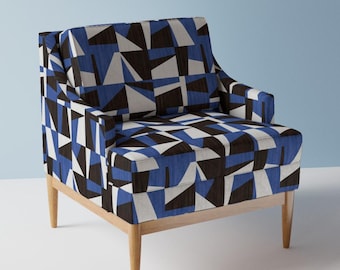 Abstracte bekledingsstof - abstract vierkant door sarahthorpe_designs - geometrische vierkanten vetgedrukte tegels geo-stof op maat gesneden met lepelbloem