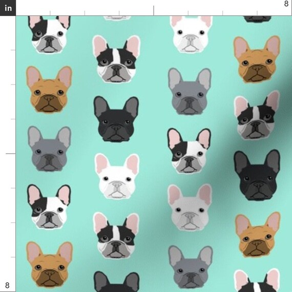 french bulldog fleece fabric