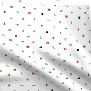Minimalistic Tiny Bugs Fabric - Little Crawlers (Small) By Shelbyallison - Cute Illustrated Bugs Cotton Fabric By The Yard With Spoonflower