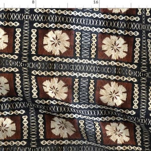 Tapa Fabric - Fijian Tapa Cloth by hypersphere - Cloth Fijian Bark Painting Fabric by the Yard by Spoonflower