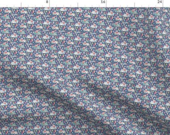 Ice Cream Truck Fabric - Hello Summer By Luli Print - Denim Blue Bright Pastels Kids Toddler Baby Cotton Fabric By The Yard With Spoonflower