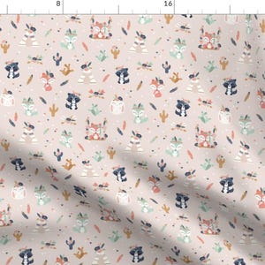 Boho Animals Fabric - Cute Bohemian Friends - Main Pattern - Small By Ewa Brzozowska - Boho Cotton Fabric By The Yard With Spoonflower