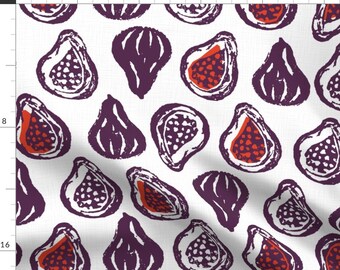 Figs Fabric - Figgy Delishiousness - Purple By Pinky Wittingslow - Figs Cotton Fabric By The Yard With Spoonflower