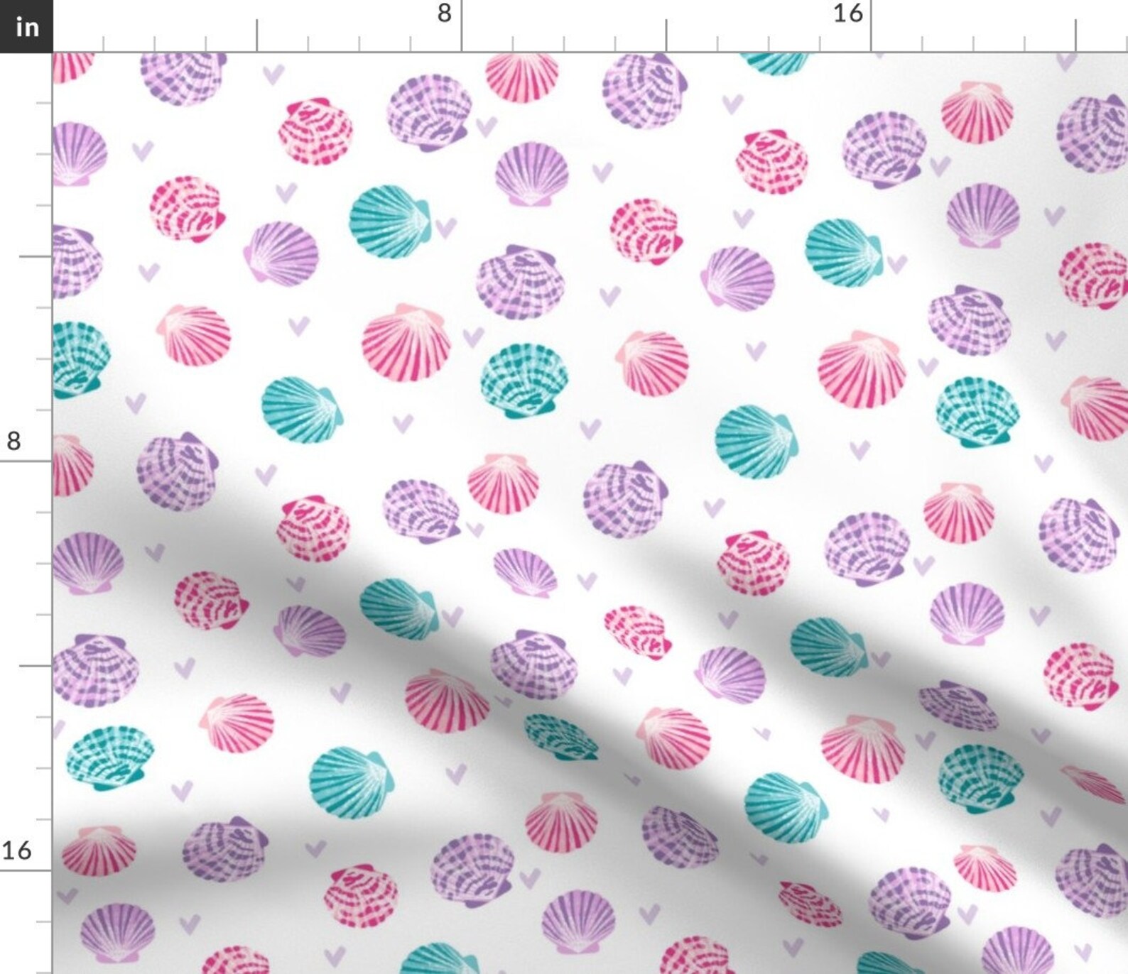 Seashells Fabric Seashell Fabric Girl Mermaid Seashell Pink Etsy