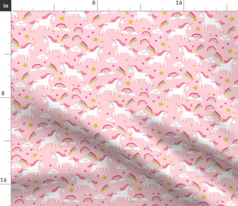 Unicorn Fabric Unicorn Bright Colors Fabric Rainbow Fabric | Etsy