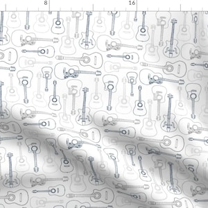Guitar Fabric - Rock Music Instrument Guitar Pattern By Littlesmilemakers - Boys Apparel Decor Cotton Fabric By The Yard With Spoonflower