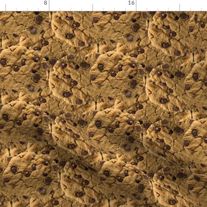 May include: A seamless pattern of chocolate chip cookies. The cookies are brown and have chocolate chips throughout. The pattern is repeated throughout the image.