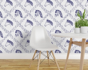 Horses Wallpaper - Horses - Large Scale By Whimsical Brush - Horses Custom Printed Removable Self Adhesive Wallpaper Roll by Spoonflower