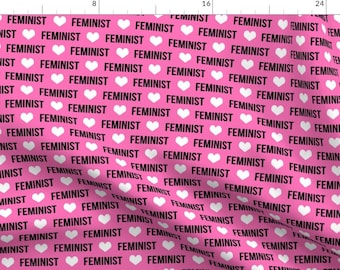 Girl Fabric - Feminist Fabric Girls Text Girl Fabric Girl Design By Charlottewinter - Girl Cotton Fabric By The Yard With Spoonflower