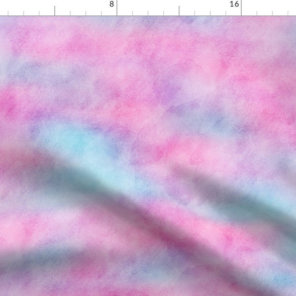 Cotton Candy Fabric - Magical Mermaid Watercolor by raccoongirl - Pastel Pink Light Blue Vaporwave Kawaii Fabric by the Yard by Spoonflower