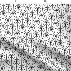 Geometric Black White Fabric - Geometric Art Deco Pattern (Small Scale) By Sveta Aho - Geometric Cotton Fabric By The Yard With Spoonflower
