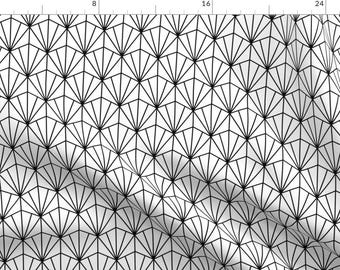 Geometric Black White Fabric - Geometric Art Deco Pattern (Small Scale) By Sveta Aho - Geometric Cotton Fabric By The Yard With Spoonflower