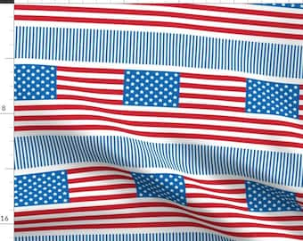 Patriotic Flag Fabric - Red White And Blue || Independence Day Usa American By Misstiina - Fourth Of July 4th Fabric With Spoonflower