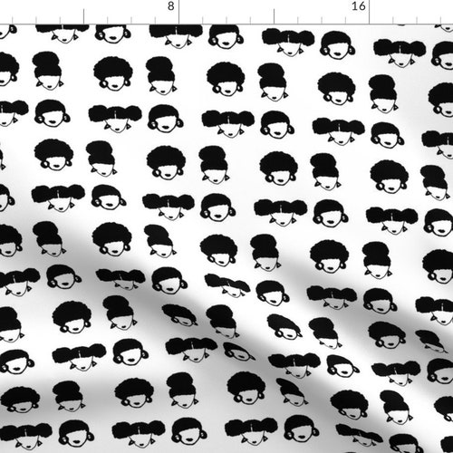 Afro Girls Retro Fabric African American Girls Retro Popart Etsy