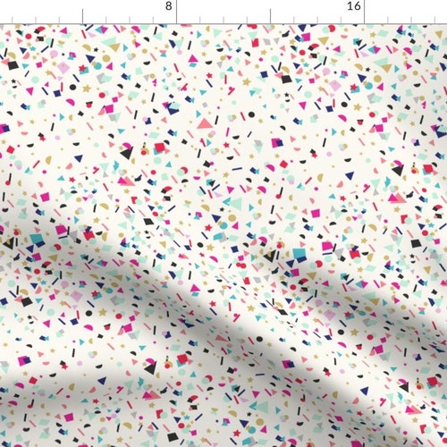 Confetti Fabric birthday Confetti Colorful by Pizzzaparty Etsy