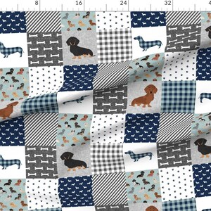 Dachshund Fabric Dachshund Pet Quilt Dog Breed Cheater Quilt Multi By Petfriendly Dachshund Cotton Fabric By The Yard With Spoonflower image 3