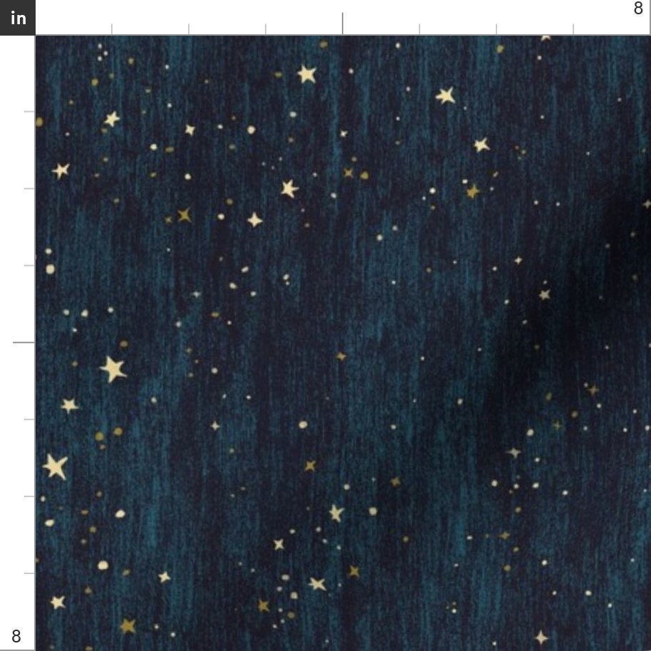 Night Sky Fabric Night Sky Stars By At The Cottage Black Etsy