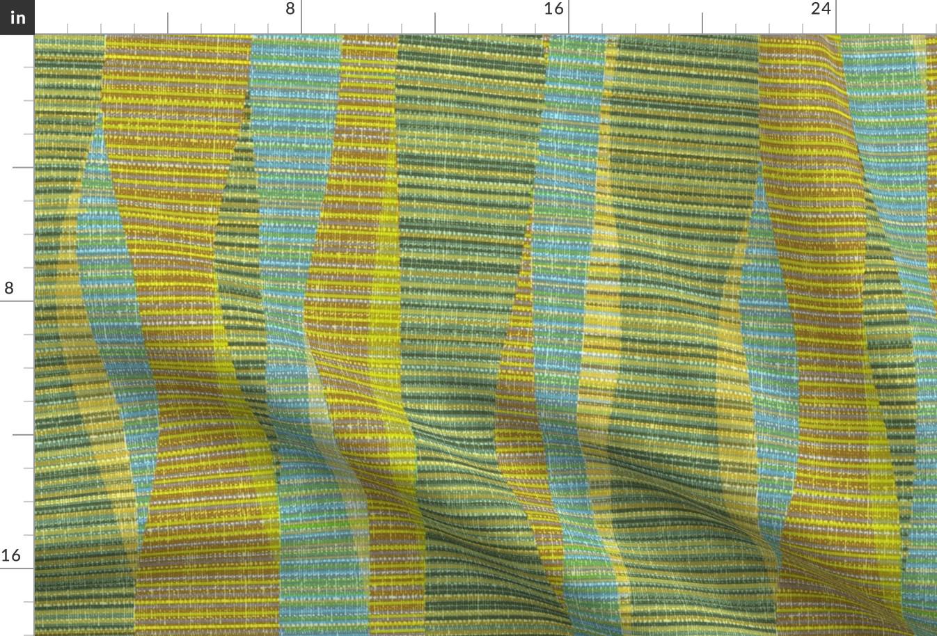 Mid Century Modern Fabric - Olive Lines by theodesign - Olive Green Aqua Retro 1960s Atomic Era Distressed Fabric by the Yard by Spoonflower
