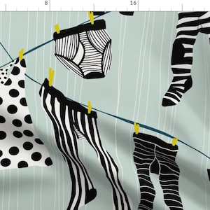 Vintage Fabric - Hang Out Laundry Large by design_dannick - Retro Home Stripes Clothes Laundry Home Life Fabric by the Yard by Spoonflower