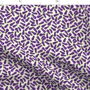 Watercolor Eggplant Fabric - Eggplants Bonanza By Seabluestudio - Eggplant Aubergine Vegetable Cotton Fabric By The Yard With Spoonflower
