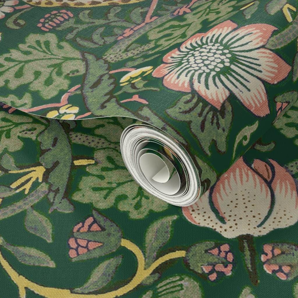 Simply Strawberry Thief Wallpaper In Cochineal Pink By Morris & Co | Jane Clayton