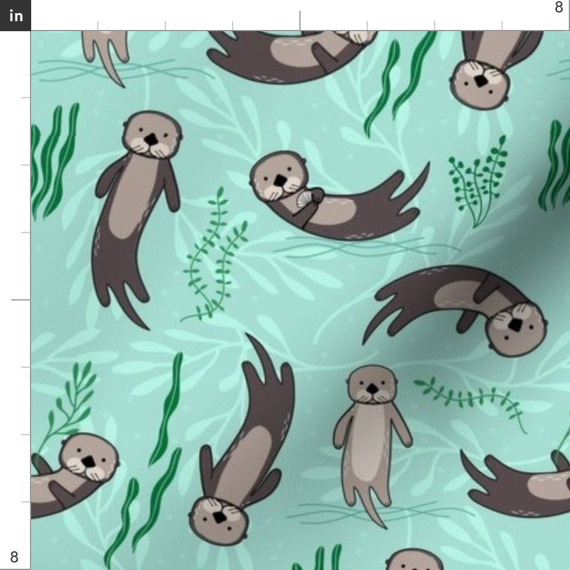 Otter Fabric Significant Otters By Lellobird Otters Kawaii | Etsy