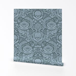 Victorian Removable Peel and Stick Wallpaper - Antique Floral Vintage - Wall Art Wall Decor - Victorian Floral Damask by me_coco_design
