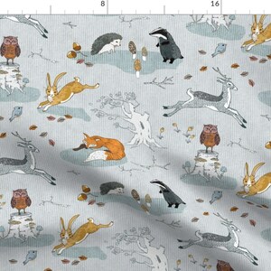 Fox Fabric Hogs Under Hedges Foxes On Copses Custom Fabric By Nouveau Bohemian Fox Cotton Fabric by the Yard with Spoonflower image 1