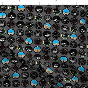 Gray Aviation Fabric - Flight Deck By Robyriker - Aviation Nursery Decor Cotton Fabric By The Yard With Spoonflower