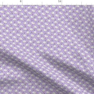 Elephants Fabric - Elephants With Flowers On Purple Lilac Tiny Small By Caja Design - Animal Cotton Fabric By The Yard With Spoonflower