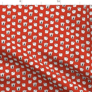 Takeout Red Chinese Food Fabric - Chinese Takeout // - Chinese Food, Food, Junk Food, Takeout - Small Version Red By Andrea Lauren
