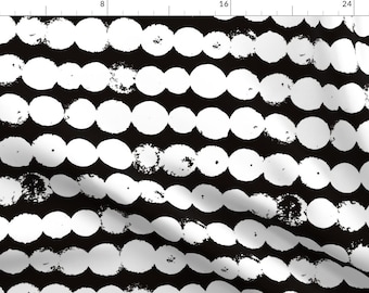Dots Fabric - Circles And Rows Scandinavian Style Dots Black And White Xl By Littlesmilemakers- Cotton fabric by the yard with Spoonflower