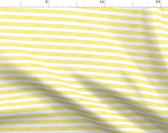 Yellow Stripes Fabric - Salted Watercolor Stripes Yellow By Ivieclothco - Stripes Nursery Fashion Cotton Fabric By The Yard With Spoonflower