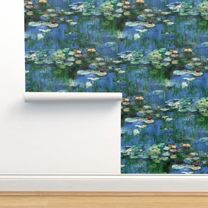 Claude Monet Peel And Stick Wallpaper Of Water Lilies In Patel Etsy