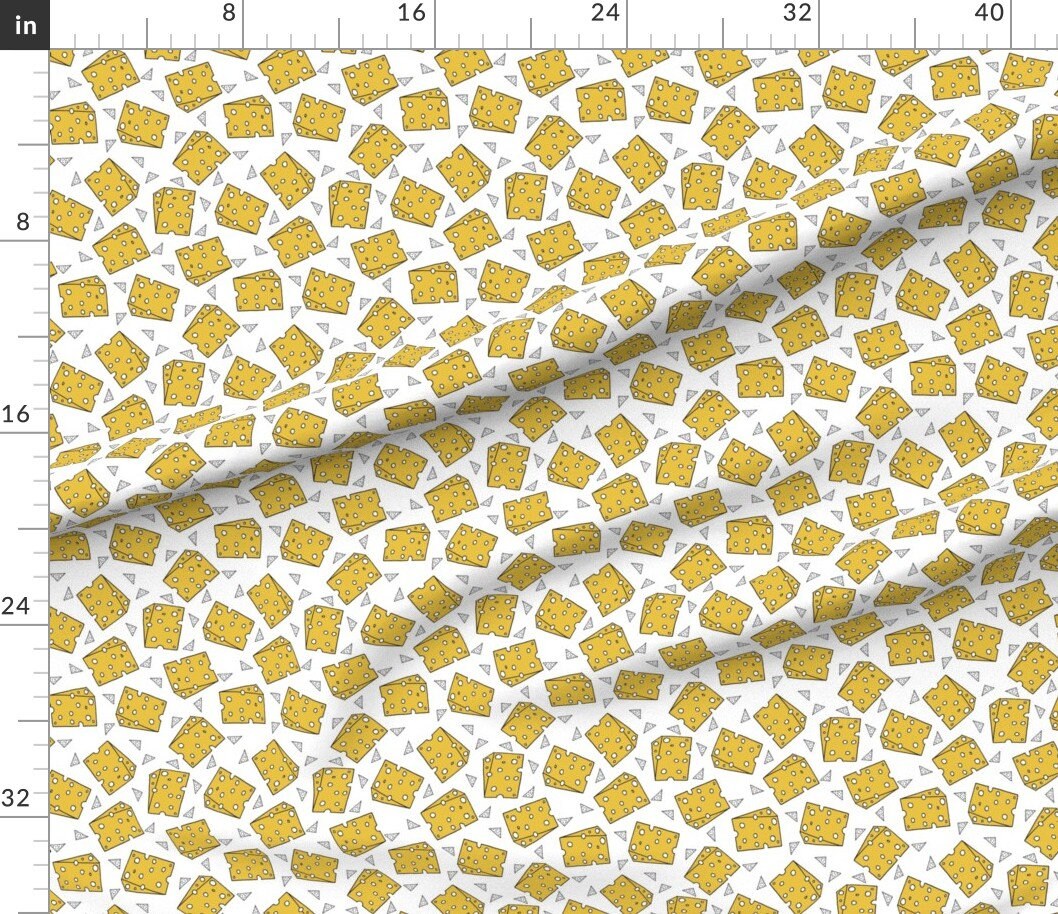 Swiss Cheese Fabric Yellow Geo Novelty Food Fabric Print for Etsy