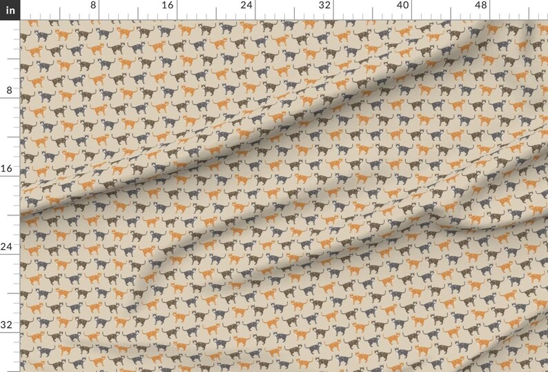 Tabby Cat Fabric - Cats Tabby Tan By Petfriendly - Modern Decor Orange Brown Tabby Cat Pet Cotton Fabric By The Yard With Spoonflower afbeelding 2