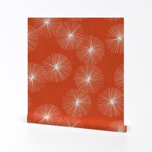 Carta da parati Mid Century Mod - Dandelions di Friztin - Rotolo di carta da parati autoadesiva rimovibile stampata personalizzata Mid Century Modern di Spoonflower