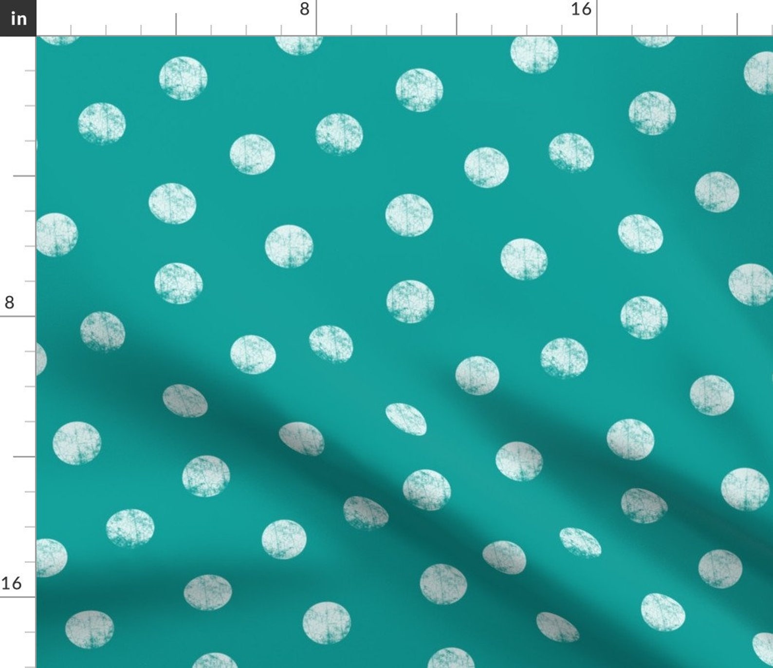 Green Blue Polka Dot Fabric Big Dots Teal by Ravynka Polka Etsy