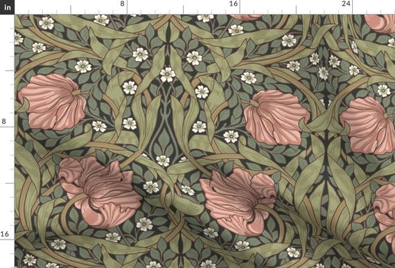 Victorian Floral Fabric - Pimpernel by utart - William Morris Antique Vintage Historical Timeless Classic Fabric by the Yard by Spoonflower