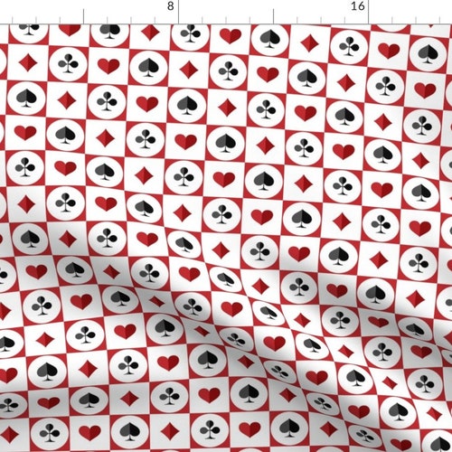 Poker Cotton Fabric by the Yard Casino Black Etsy