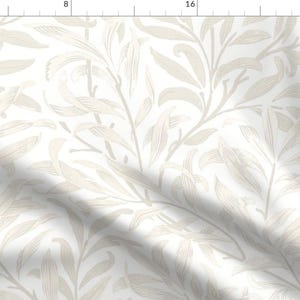 William Morris Fabric - Willow Bough by salvagescapes - Neutral Leaves Ivory Modern Vintage Cottage  Fabric by the Yard by Spoonflower