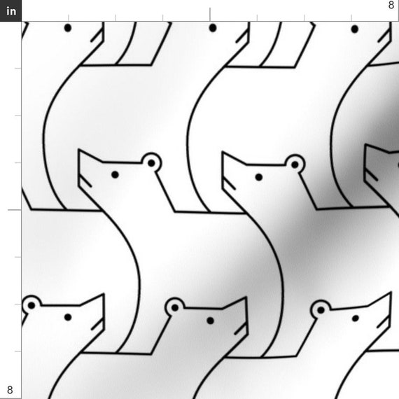 Tessellation Fabric Polar Bear by Sef Tessellation Arctic - Etsy Tessellation Fabric Polar Bear by Sef Tessellation Arctic - Etsy