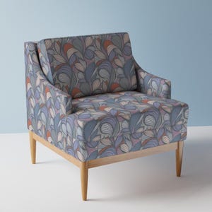 Modern Upholstery Fabric- Intangible Waves by ilonitta - Abstract Waves Contemporary Lines Shapes Blue  Fabric By The Yard With Spoonflower