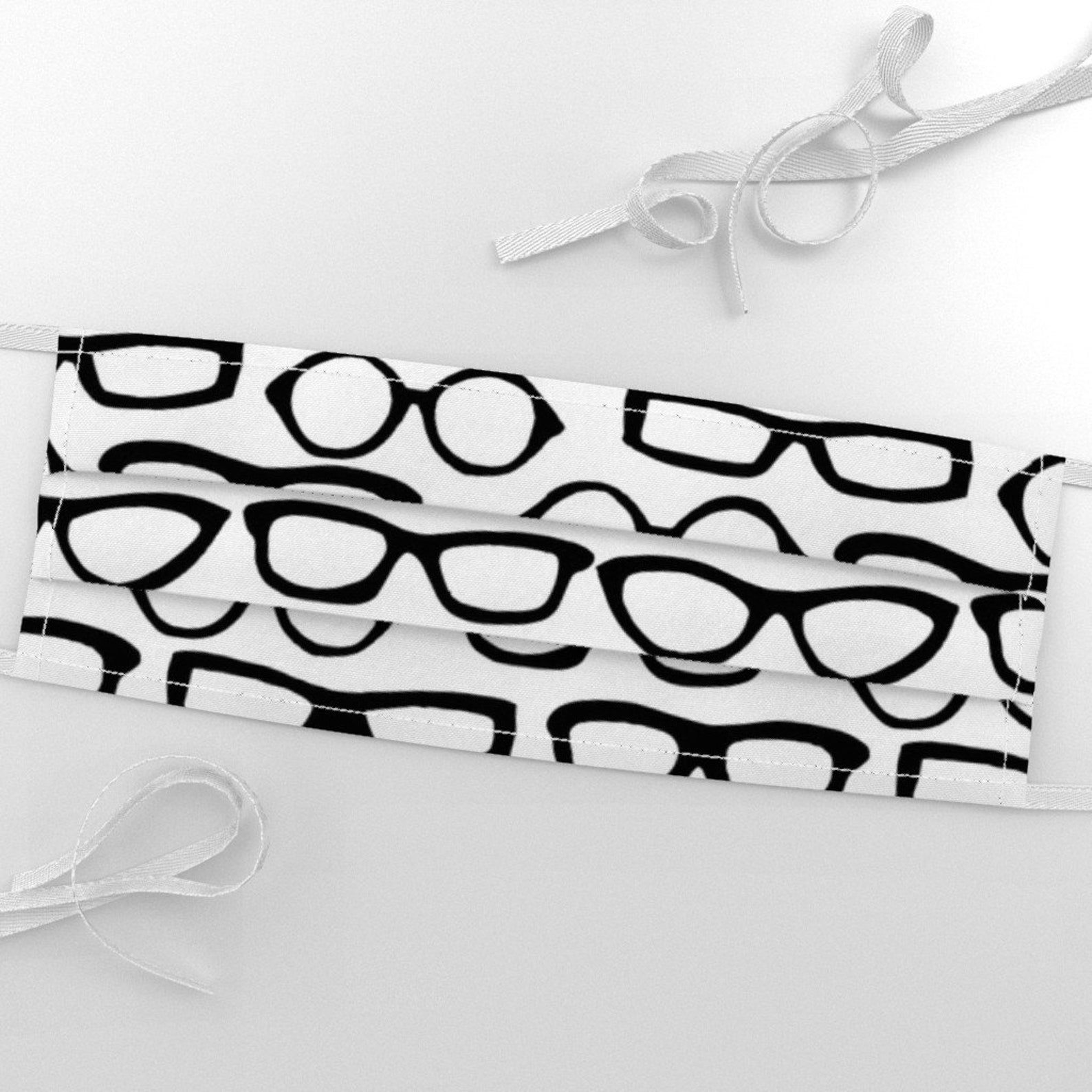 Glasses Fabric Cute White and Black Monochrome Spectacles Etsy